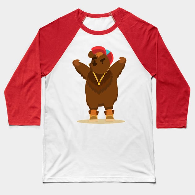 Cool Bear Baseball T-Shirt by Trenkey Creations